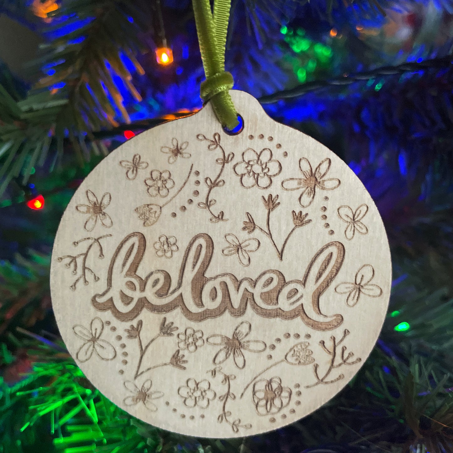 Beloved laser etched bauble