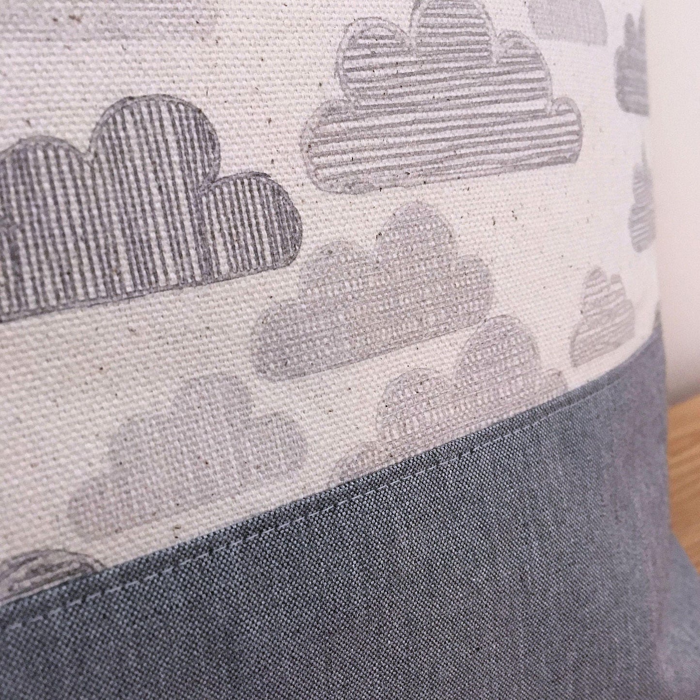 'Porthmeor' bag – grey clouds print