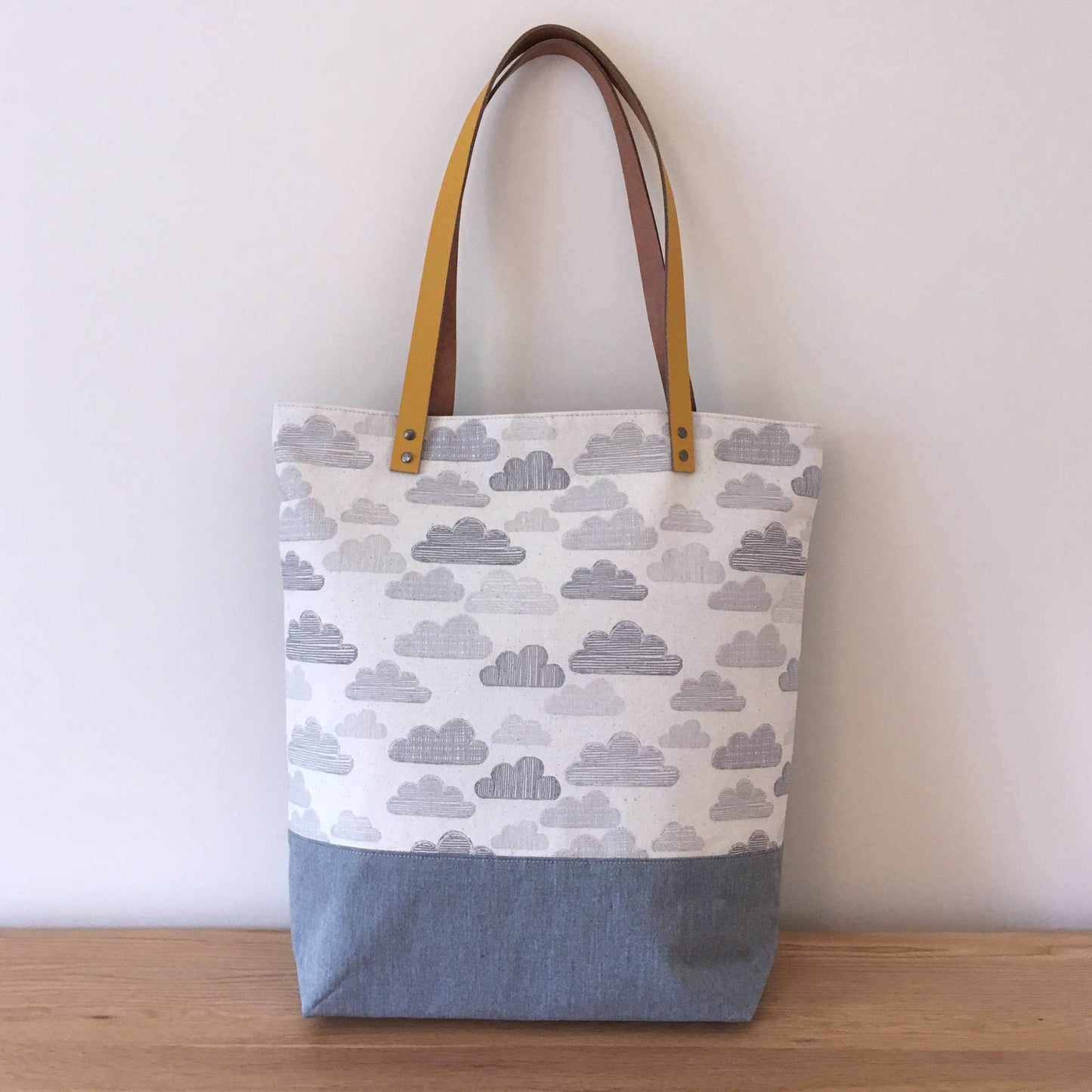 'Porthmeor' bag – grey clouds print